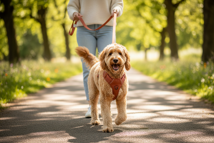 Comfort-fit dog harness and matching walk set, clean modern style
