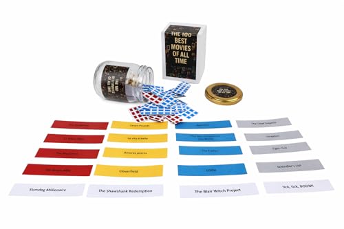 MEYA 100 Best Movies Ever Jar | Must-Have Films for Movie Lovers | Handcrafted Gift with Surprise Character Keychain for F...