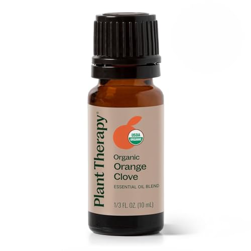 Plant Therapy Organic Orange Clove Essential Oil Blend for Diffuser 10 mL (1/3 oz) Naturally Energizing, Naturally Freshen...