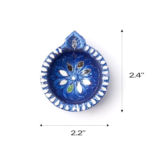 (Pack of 24) Clay Diyas with Cotton Wicks, Diwali Decorations for Home, Mitti Diyas for Pooja, Indian Pooja Decor for Mand...