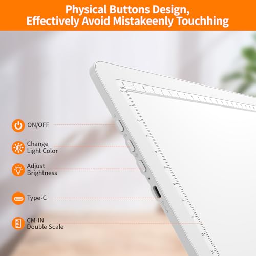 Elice Magnetic A3 Light Board for Diamond Painting, Ultra-Thin Tracing LED Light Box with Side Buttons, Super Bright Diamo...