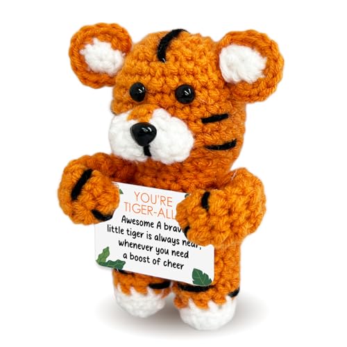 Kihraw Positive Crochet Tiger Gift - You're Tiger-Ally Awesome - Emotional Inspirational Support Crochet Birthday Gifts fo...
