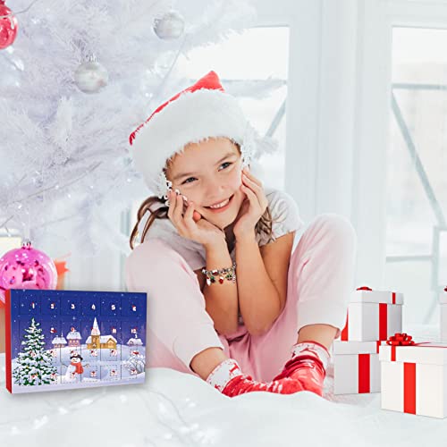 Novernat Charm Bracelet Advent Calendar 2025 DIY Bracelet Making Kit 24 Days Christmas Countdown Calendar for Girl Kids Teens