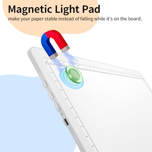 Elice Magnetic A3 Light Board for Diamond Painting, Ultra-Thin Tracing LED Light Box with Side Buttons, Super Bright Diamo...