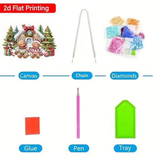 ZeeLionArt Hanging Diamonds Art kit for Adult,DIY Christmas Pendant Diamonds Painting Art Kit,7.8x4.9inch Acrylic Diamonds...