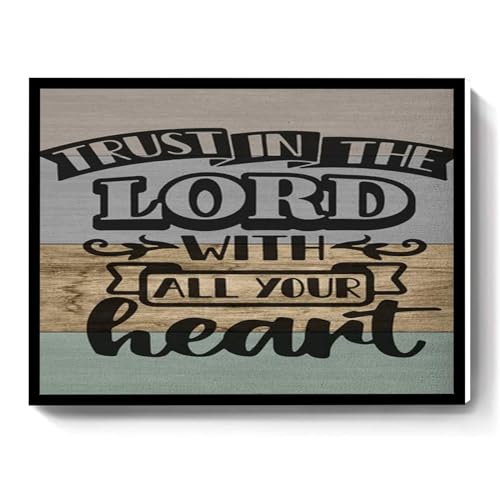 WALL DECOR BATHROOM，WALL ART FOR ADULTS，WALL ART KIT，Canvas Wall Art Trust In The Lord Poster Inspirational Wall Decor Rel...