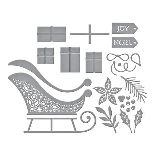 Spellbinders S4-1358 Delivering Joy Sleigh Etched Dies from The Handmade Holidays Collection