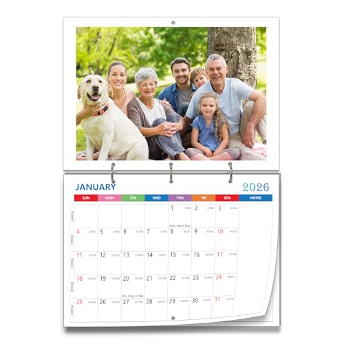 (Made in Chicago) Custom Personalized Photo Wall Calendar 2026 Print Your Photo Calendars &Customized Make Your Own Calend...