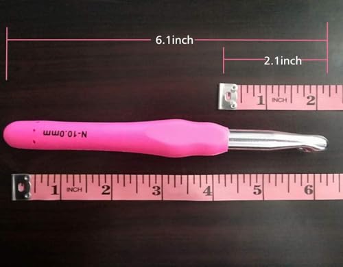 Yarniss Large Ergonomic Crochet Hooks Set 6.5mm 7.0mm 8.0mm 9.0mm 10.0mm (5 Size)