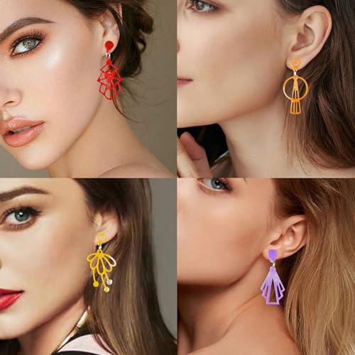 (4 Pack) Resin Earring Molds,Silicone Jewelry Mold with Hole, Variety Shape Geometric Resin Jewelry Molds for DIY Earrings...