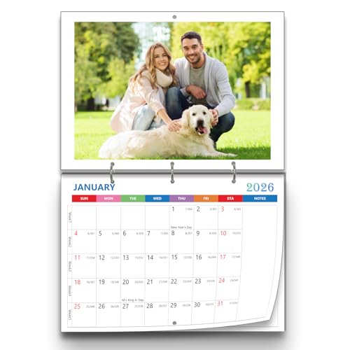 (Made in chicago) Custom Personalized Photo Wall Calendar 2026 Print Your Photo Calendars &Customized Make Your Own Calend...