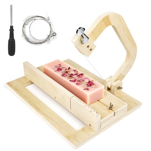 Soap Cutter, Wooden Soap Cutters for Soap Making Kit, Adjustable Soap Cutter Wire for Making Cutting Tool, Butter, Cheese ...