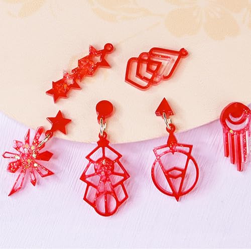 (4 Pack) Resin Earring Molds,Silicone Jewelry Mold with Hole, Variety Shape Geometric Resin Jewelry Molds for DIY Earrings...