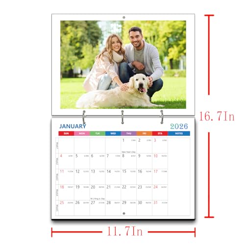 (Made in chicago) Custom Personalized Photo Wall Calendar 2026 Print Your Photo Calendars &Customized Make Your Own Calend...