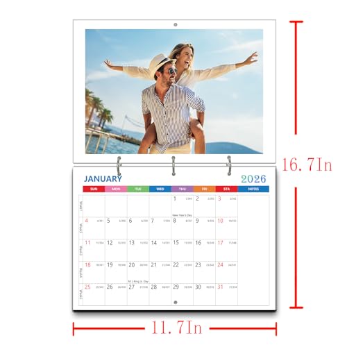 (Made in chicago) Custom Personalized Photo Wall Calendar 2026 Print Your Photo Calendars &Customized Make Your Own Calend...