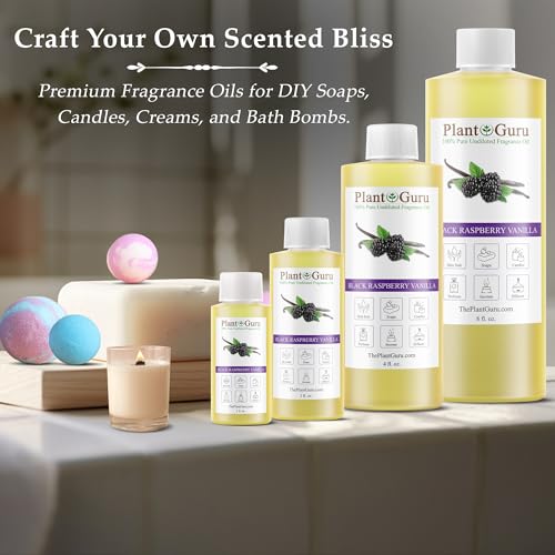 Black Raspberry Vanilla Fragrance Oil 8 fl. oz. Scented Oil for DIY Soap Making, Candles, Bath Bombs, Body Butters. Used i...