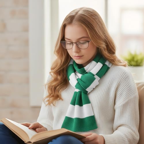 Dxhycc Black and Gray Striped Scarf - Soft Knit Winter Men's Scarf - Cosplay Costume Accessory for Halloween Christmas Party