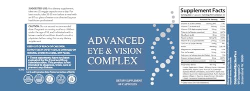 #1 Complete Research Vision Formula Advanced Eye Health Vitamin & Mineral Supplements for Adults w/Bilberry, Lutein, Zeaxa...