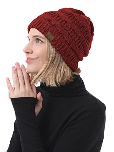 American Trends Winter Hats for Women 4 Pack Beanie Hats Caps Knit Chunky Slouchy Beanie Hats