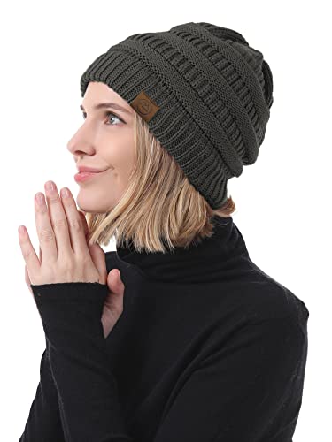 American Trends Winter Hats for Women 4 Pack Beanie Hats Caps Knit Chunky Slouchy Beanie Hats