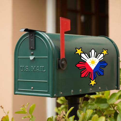 (Set of 2) Philippines Flag Star Sun Bumper Sticker UV DTF Decal Patriotic Filipino Pride Symbol Design for Car Window Lap...