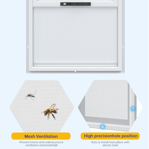 1 Pack 12 x 18 Shed Windows with White Frame, Flush Mount Small Window with PC Screen for Shed for Shed, Chicken Coop, Hou...