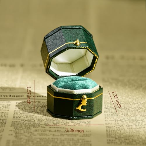 TAIMY Classical Victorian Style Wedding Tiny Ring Box, Handcrafted Gift Ring Box Proposal Pocket Size Small Keepsake Jewel...