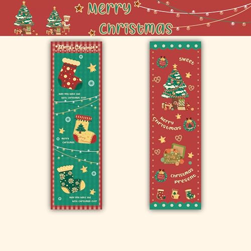 Christmas Stickers for Crafts, 13 Different Patterns of Cute Design Stickers&Greeting Cards, Santa Claus Christmas Tree Re...
