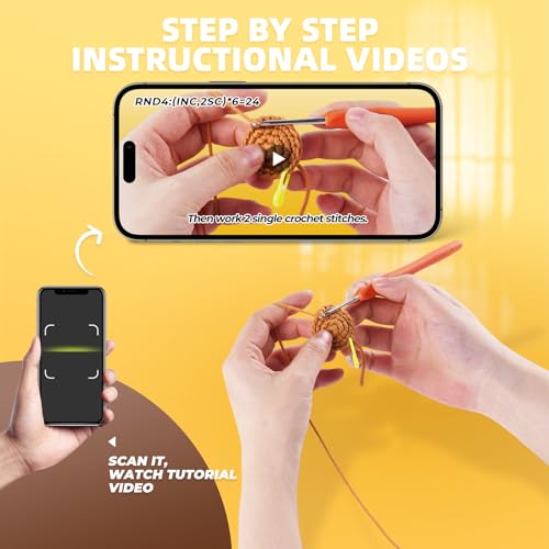 MOREJMTT Crochet Kit for Beginners, Knitting Kits,Crochet Animal Kits,Crocheting Kit for Starters with Step-by-Step Video ...