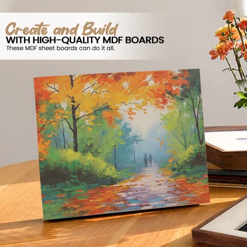 (8-Pack) CalPalmy 8” x 10” MDF Boards - 2mm Thick Boards for Carpentry, Interior Design, Hobby Crafts, and More - with Smo...