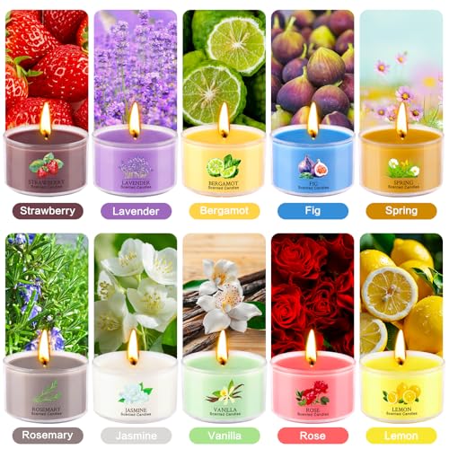 Aromatherapy Scented Candles 20 Pack - Small Candle Gift Set for Women with 10 Scents, 1.6oz Long-Lasting Soy Wax Candles ...