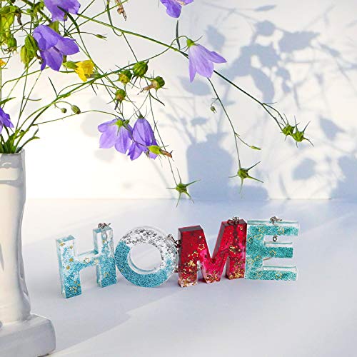 Mocoosy 134Pcs Alphabet Keychain Resin Molds Kit, Reversed Letter Number Silicone Mold Epoxy Resin Casting Molds Key Chain...