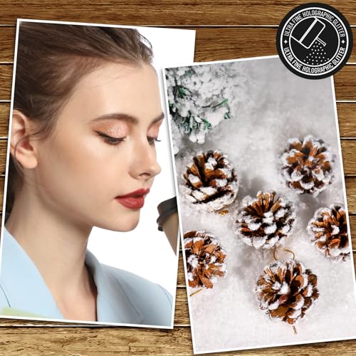 LEOBRO White Glitter, Snow Chunky Glitter for Crafts, Resin Art Crafts, for Body Face Hair Nail, DIY Christmas Decoration...