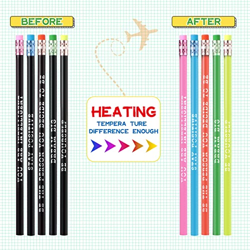 Gersoniel 60 Pcs Personalized Pencils with Name Motivational Fun Pencils Color Inspirational for Student Color Changing Mo...