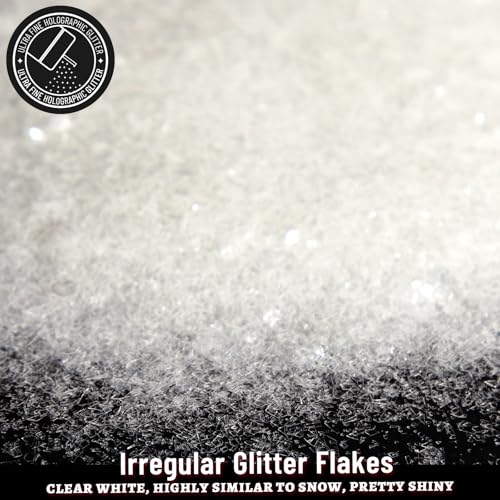 LEOBRO White Glitter, Snow Chunky Glitter for Crafts, Resin Art Crafts, for Body Face Hair Nail, DIY Christmas Decoration...