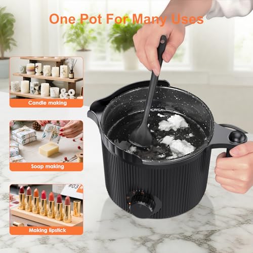 venpow Candle Wax Melter with Pour Spout, Candle Making Kit for Adult Beginners, 1.5L Large Capacity, for Making Candles a...