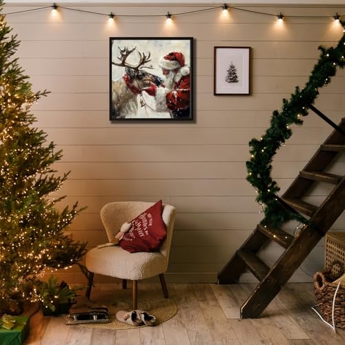 JYXSJYYD 5D DIY Christmas Diamond Art Kits for Adults,Santa Claus Moose Diamond Paintings Kits for Beginners,Paint by Diam...