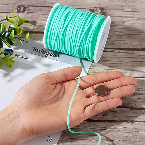 Beadthoven 2mm Hollow Pipe Rubber Tube Cords, 54.68Yards Barber Cord for Knitting Stitch Holder, Tubing Rubber Cord with S...