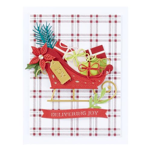 Spellbinders S4-1358 Delivering Joy Sleigh Etched Dies from The Handmade Holidays Collection