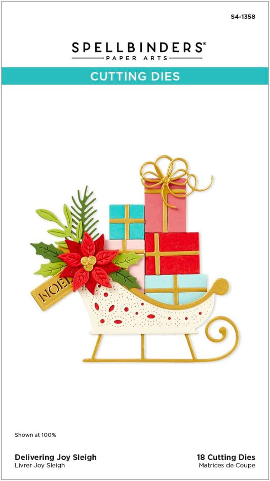 Spellbinders S4-1358 Delivering Joy Sleigh Etched Dies from The Handmade Holidays Collection