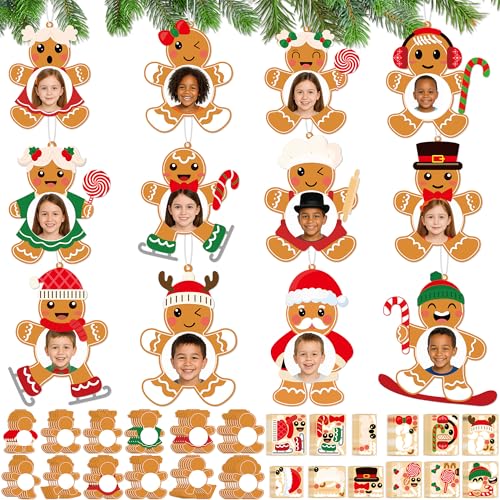 66 Sets Christmas Crafts Gingerbread DIY Picture Frame Ornaments Making Kit Xmas Tree Holiday Home Party Decor