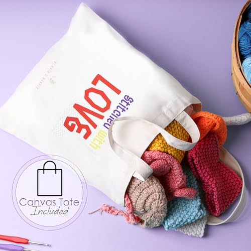 Crochet Kit for Beginners Adults and Kids, 73 Piece Knitting & Crochet Supplies Includes 1500 Yards Assorted Yarn, 21 Ergo...