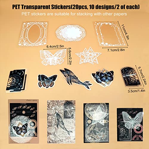 Esweny 100 PCS Vintage Ephemera Pack Journaling Scrapbooking Supplies Scrapbook Sticker Paper Kit for Junk Journal Planner...