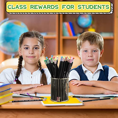 Gersoniel 60 Pcs Personalized Pencils with Name Motivational Fun Pencils Color Inspirational for Student Color Changing Mo...