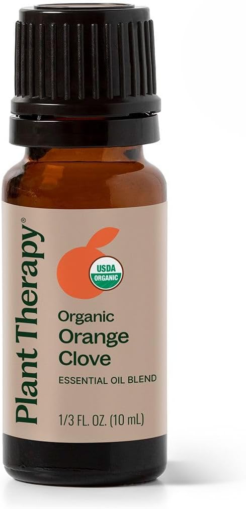 Plant Therapy Organic Orange Clove Essential Oil Blend for Diffuser 10 mL (1/3 oz) Naturally Energizing, Naturally Freshen...