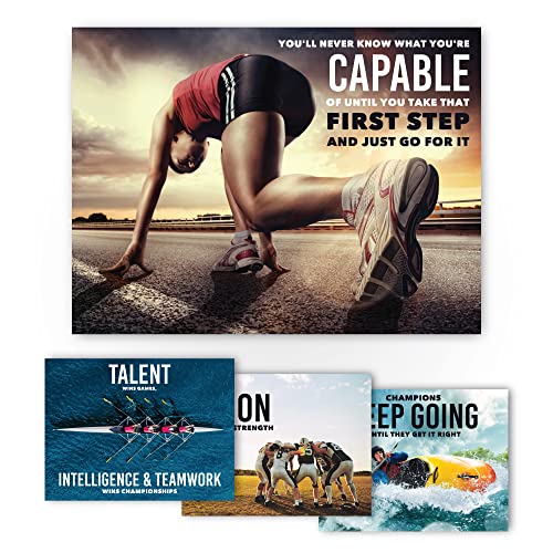 Sproutbrite Classroom Decorations - Sports High School Motivational Posters - Educational Inspirational Growth Mindset for...