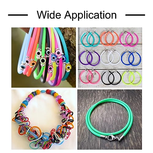 Beadthoven 2mm Hollow Pipe Rubber Tube Cords, 54.68Yards Barber Cord for Knitting Stitch Holder, Tubing Rubber Cord with S...