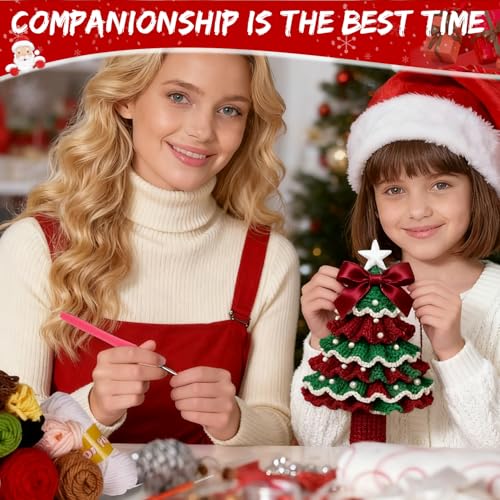 DIY Crochet Christmas Tree Kit, Christmas Tree Crochet Craft Kit Ornaments, Handmade Holiday Craft Set, Beginner-Friendly ...