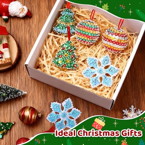 Naler 6 PCS Christmas Sequin Ornament Making Kit - Includes Ball, Snowflake, Tree Styrofoam, Make Your Own Christmas Ornam...