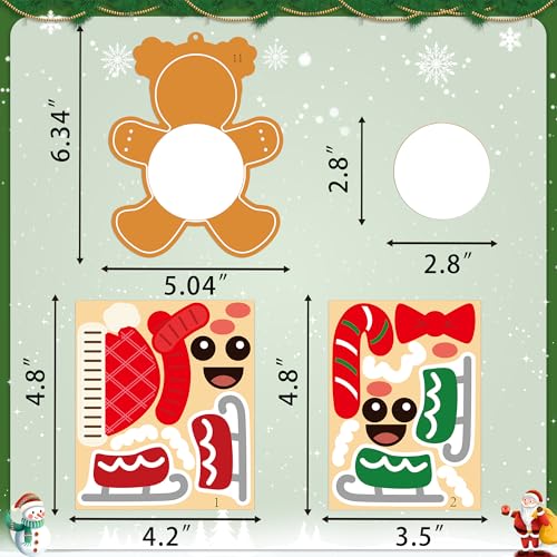 66 Sets Christmas Crafts Gingerbread DIY Picture Frame Ornaments Making Kit Xmas Tree Holiday Home Party Decor
